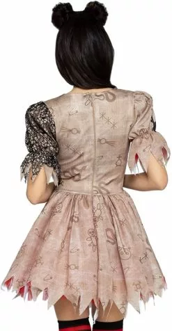 LEG AVENUE Jurkje Deadly Voodoo Doll -Carnavalskleding Winkel jurkje deadly voodoo doll achterkant detail