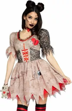 LEG AVENUE Jurkje Deadly Voodoo Doll -Carnavalskleding Winkel jurkje deadly voodoo doll voorkant deatil