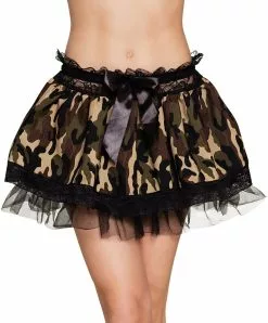 Overig Leger Minirokje Camouflage Met Petticoat