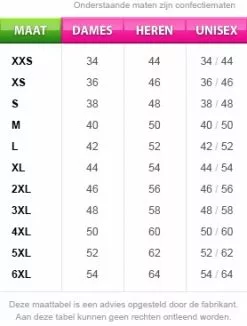 Overig Bier Shirt 5 Overig Bier Shirt -Carnavalskleding Winkel maattabel 152