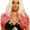 LEG AVENUE Ombre Pruik Blond-Pink Beachy Waves