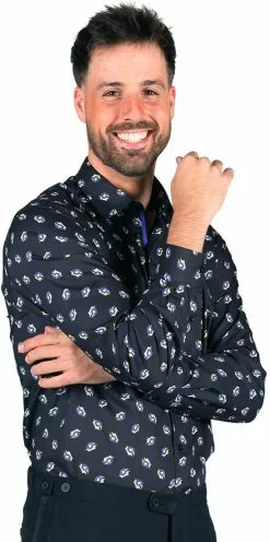 Overig Overhemd Heren Steek Blauw-Geel -Carnavalskleding Winkel overhemd heren steek blauw geel 1