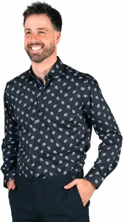 Overig Overhemd Heren Steek Blauw-Geel -Carnavalskleding Winkel overhemd heren steek blauw geel 2