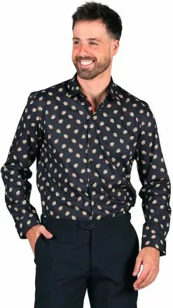 Overig Overhemd Heren Steek Rood-Geel-Groen -Carnavalskleding Winkel overhemd heren steek rood geel groen 1