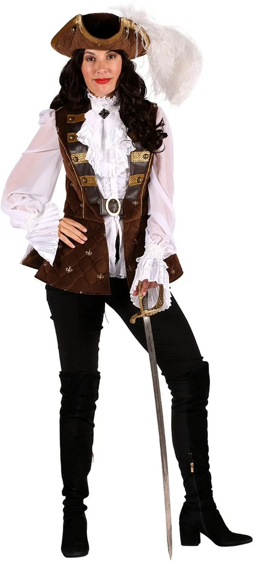 Overig Piraten Vest Bruin Luxe Voor Dames 2 Overig Piraten Vest Bruin Luxe Voor Dames - Afbeelding 2