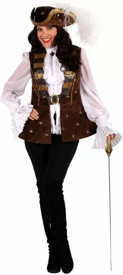Overig Piraten Vest Bruin Luxe Voor Dames