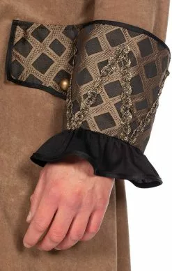 Overig Piratenjas Heren Taupe Luxe -Carnavalskleding Winkel piratenjas heren taupe luxe detail mouw