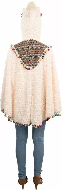 Overig Poncho Lama Luxe 5 Overig Poncho Lama Luxe -Carnavalskleding Winkel poncho lama luxe achterkant