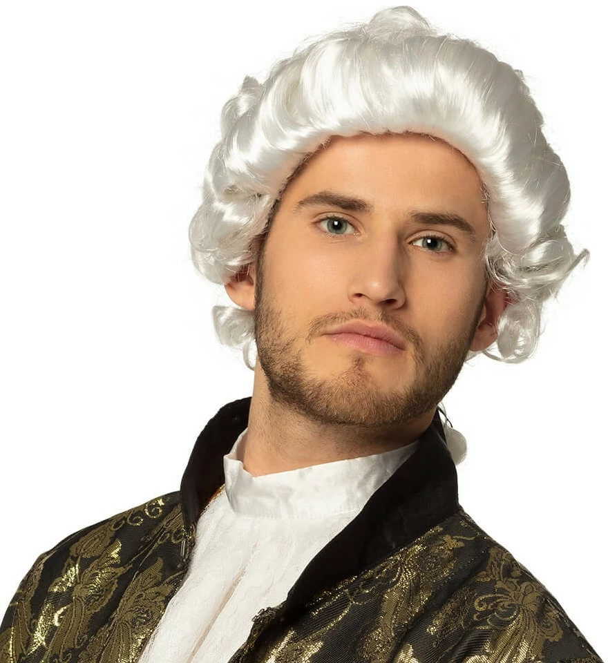 Overig Pruik Barock Heer Wit 1 Overig Pruik Barock Heer Wit