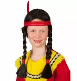 Overig Pruik Indiaan Vlechten Kind