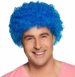 Overig Pruik Klein Krul Blauw