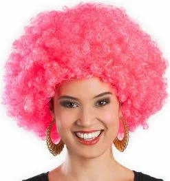 Overig Pruik Oversized Afro Pink