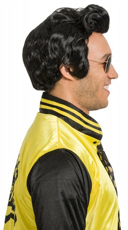 Overig Rock 'n Roll Pruik Zwart 2 Overig Rock 'n Roll Pruik Zwart - Afbeelding 2