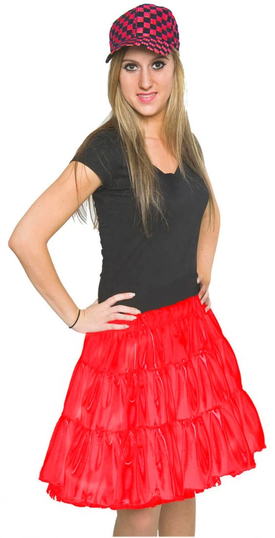 Overig Rokje Satijn +Petticoat Rood 1 Overig Rokje Satijn +Petticoat Rood