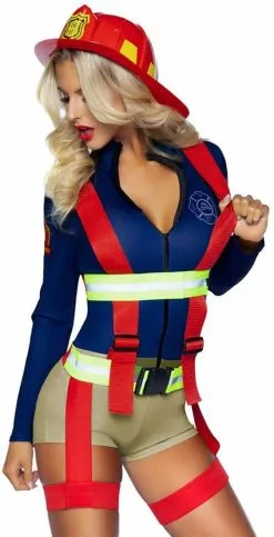 LEG AVENUE Sexy Catsuit Brandweervrouw - Hot Zone Honey -Carnavalskleding Winkel sexy catsuit brandweervrouw hot zone honey 1