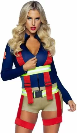 LEG AVENUE Sexy Catsuit Brandweervrouw - Hot Zone Honey -Carnavalskleding Winkel sexy catsuit brandweervrouw hot zone honey 2