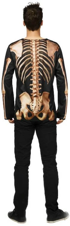 Carnavalskleding Winkel -Carnavalskleding Winkel t shirt skelet fotorealistisch achterkant