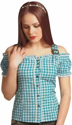 Overig Tiroler Blouse Anne Luxe Turquoise