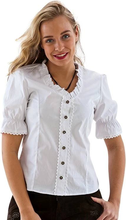 Overig Tiroler Dames Trachtenblouse Wit (100% Katoen) 1 Overig Tiroler Dames Trachtenblouse Wit (100% Katoen)