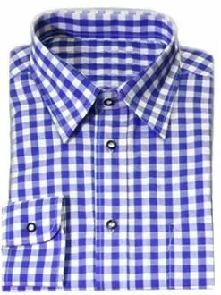 Overig Tiroler Overhemd Blauw Luxe (katoen/polyester)
