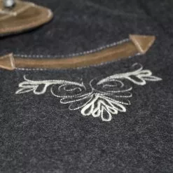 Overig Tiroler Trachten Jas Luxe (Wol-Geitenleer) -Carnavalskleding Winkel tiroler trachten jas luxe wol geitenleer detail 3