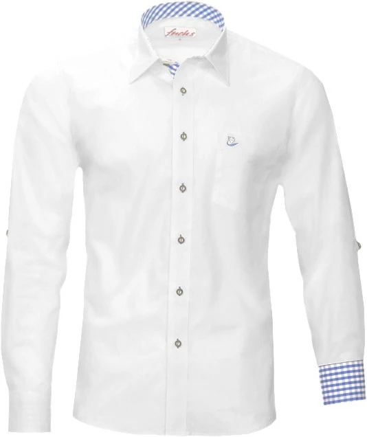 Overig Tiroler Trachten Overhemd Wit-Blauw (Slimfit) 1 Overig Tiroler Trachten Overhemd Wit-Blauw (Slimfit)