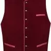 Overig Tiroler Trachten Vest Wijnrood (Polyesther Fluweel)
