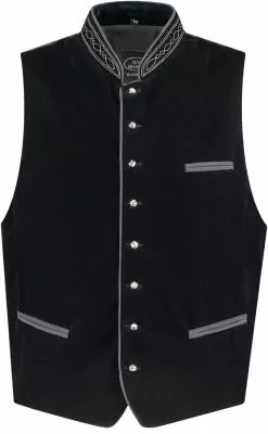 Overig Tiroler Trachten Vest Zwart (Polyesther Fluweel)