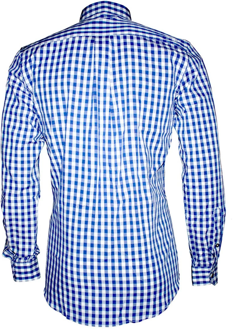 Overig Tiroler Trachtenhemd Blauw/Wit (55% Katoen) 2 Overig Tiroler Trachtenhemd Blauw/Wit (55% Katoen) - Afbeelding 2