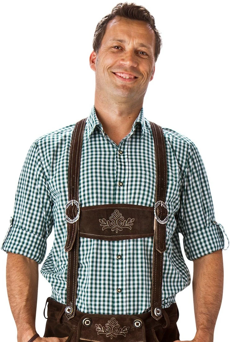 Overig Trachtenhemd Donkergroen/Wit (55% Katoen) 1 Overig Trachtenhemd Donkergroen/Wit (55% Katoen)